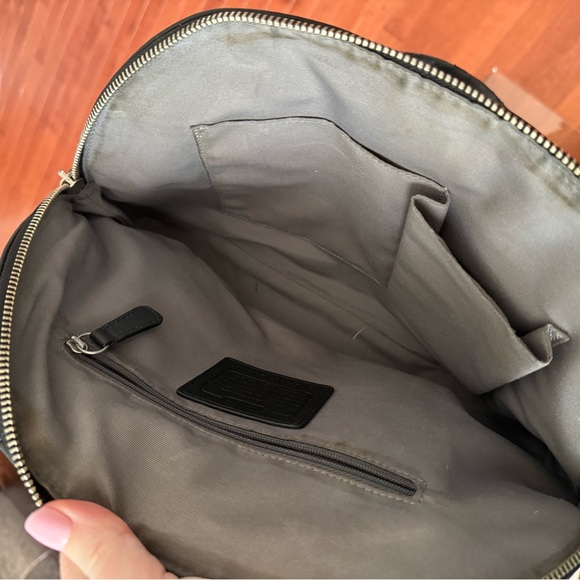 Coach Peyton Saffiano Black Leather Domed Satchel - Picture 5 of 10